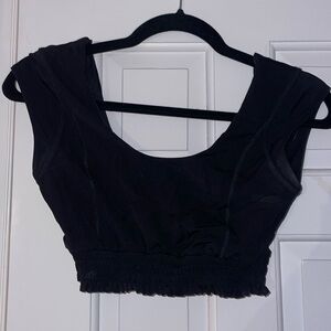 Free People Movement Black Top/Bra with ruched bottom